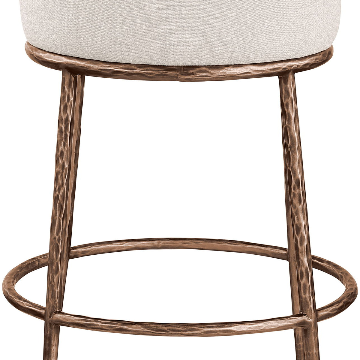 Ferro - Upholstered Counter Stool With Brushed Bronze Base