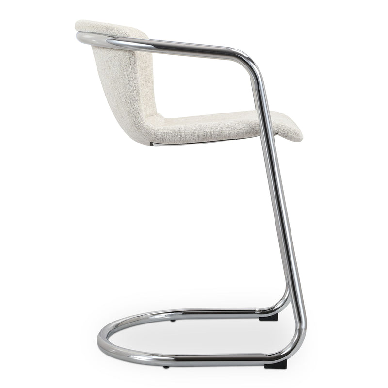 Freeman - Chrome Frame Counter Stool (Set of 2) - Blended Cream