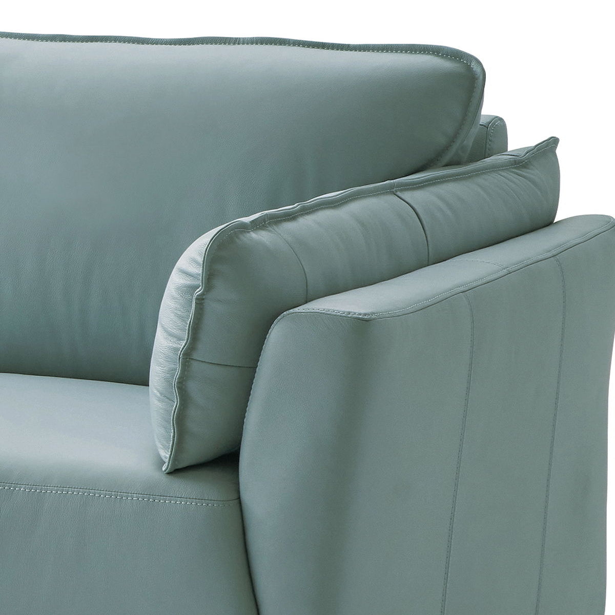 Mesut - Top Grain Leather Loveseat - Sage Green