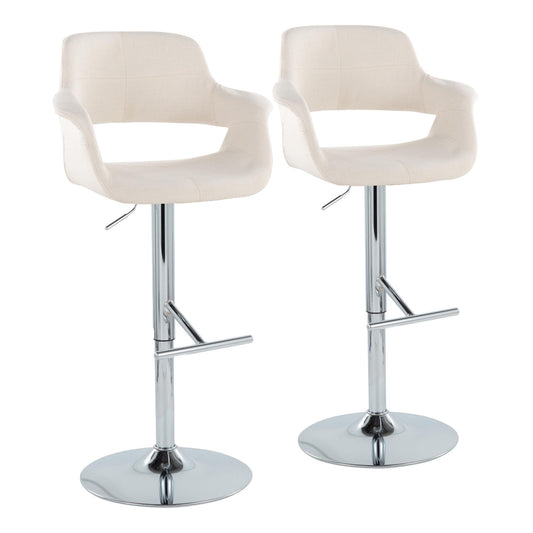 Vintage Flair - Mid Century Modern Adjustable Barstool & Straight T Footrest (Set of 2)