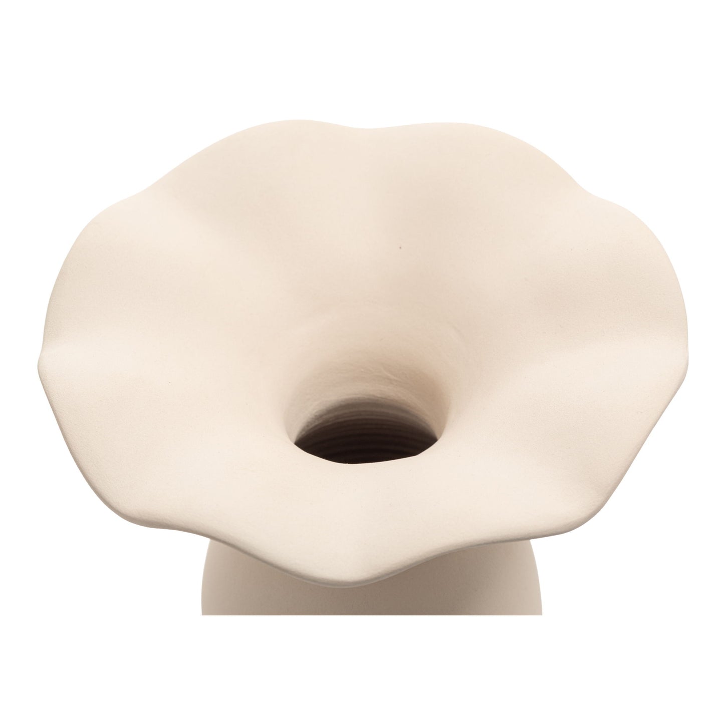 Ruffle - 16" Descorative Vessel - Beige