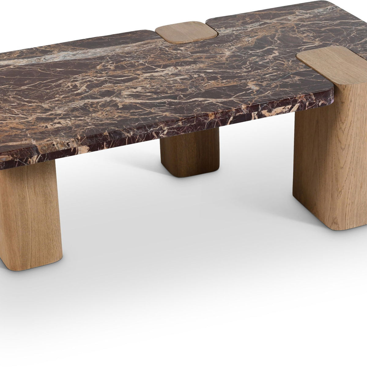 Ravenna - Marble/Stone Coffee Table - Burgundy