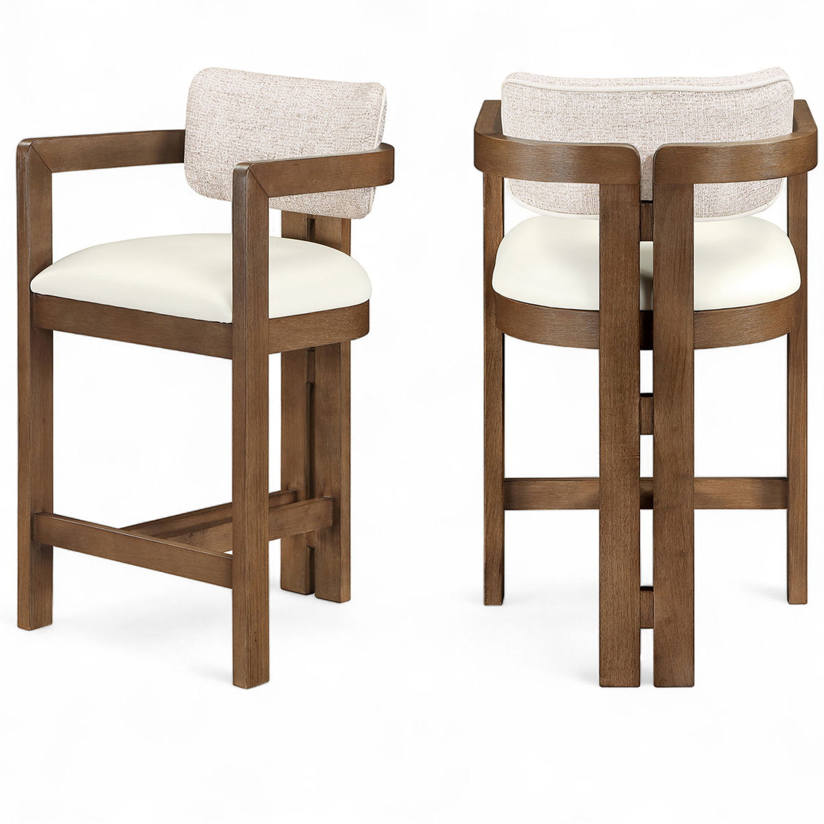 Ravina - Upholstered Counter Stool With Stained Brown Base