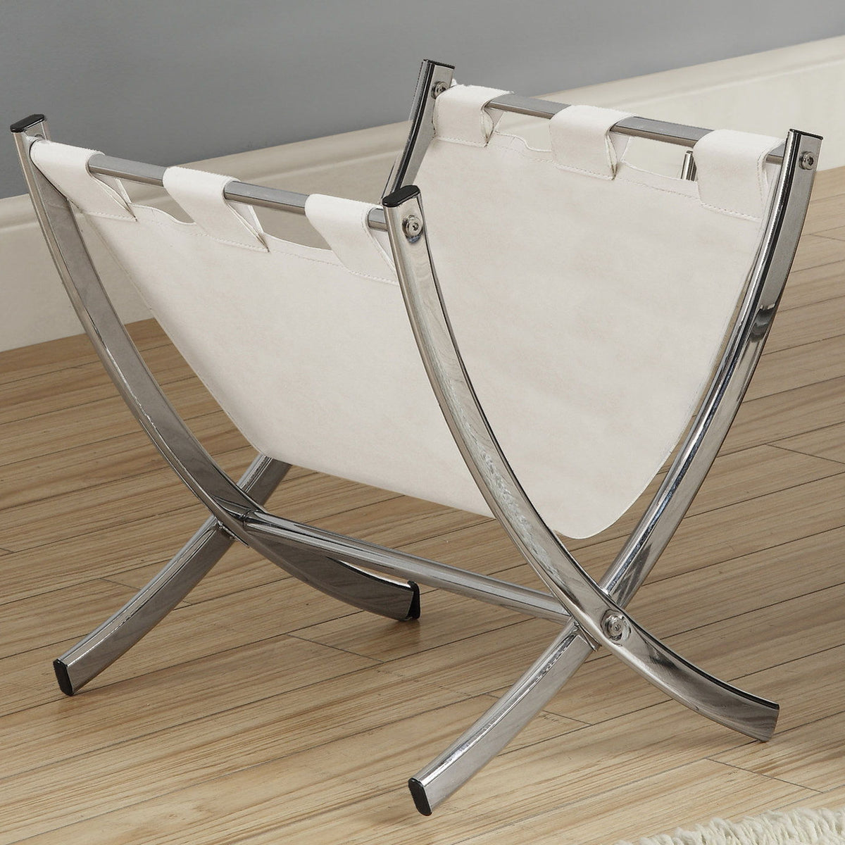 Magazine Rack Standing Organizer Storage Leather Look