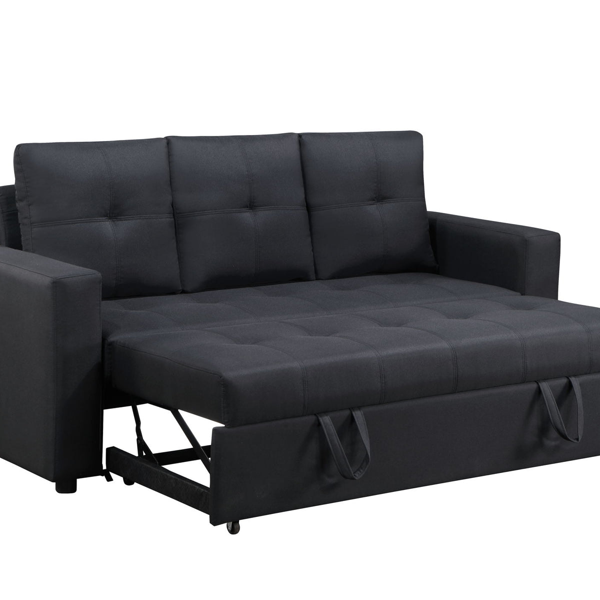 Aiden - Linen Fabric Sleeper Sofa With Tufting