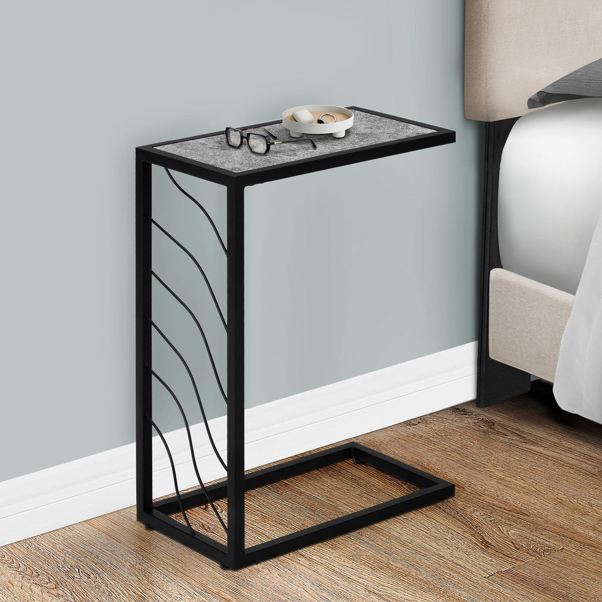 Accent Table, C - Shaped, Contemporary & Modern Convenient Design