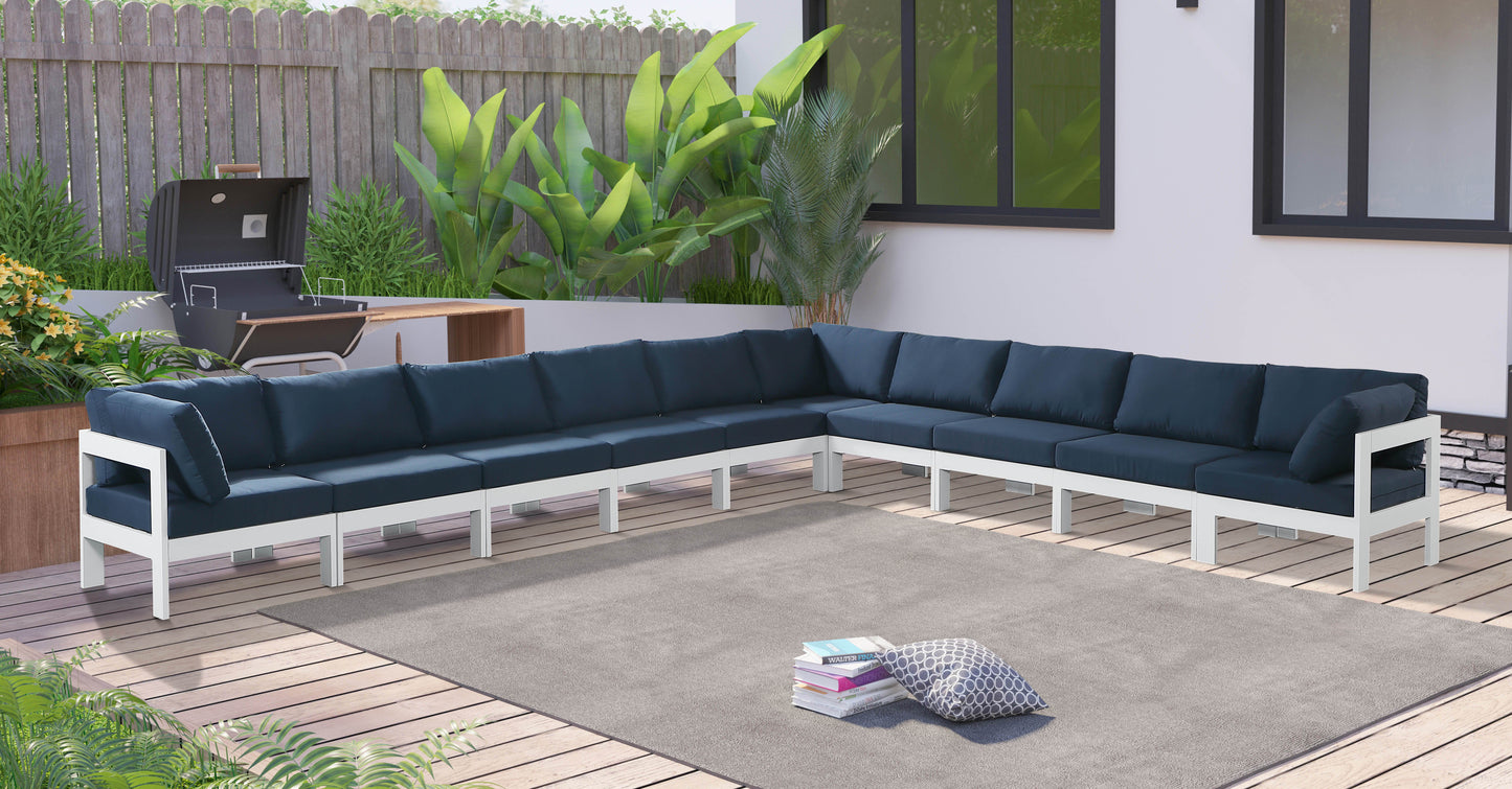 Nizuc - Outdoor Patio Modular Sectional 10 Piece - Navy - Fabric