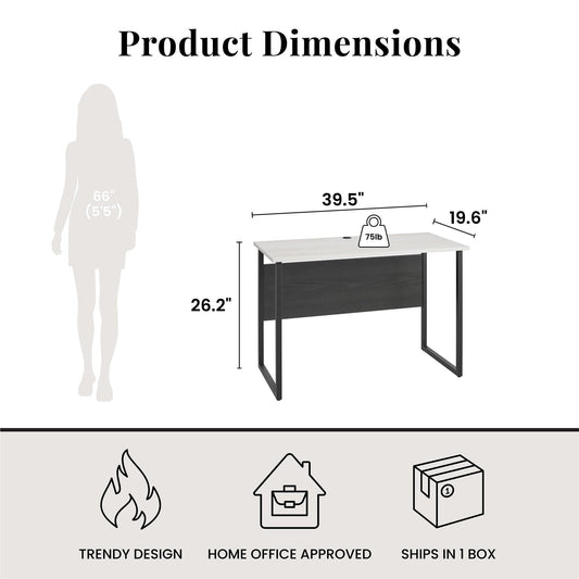 Sorina - Writing Desk - White / Light Oak