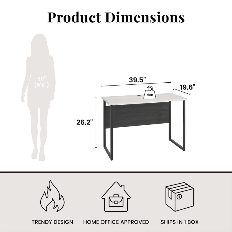 Sorina - Writing Desk - White / Light Oak