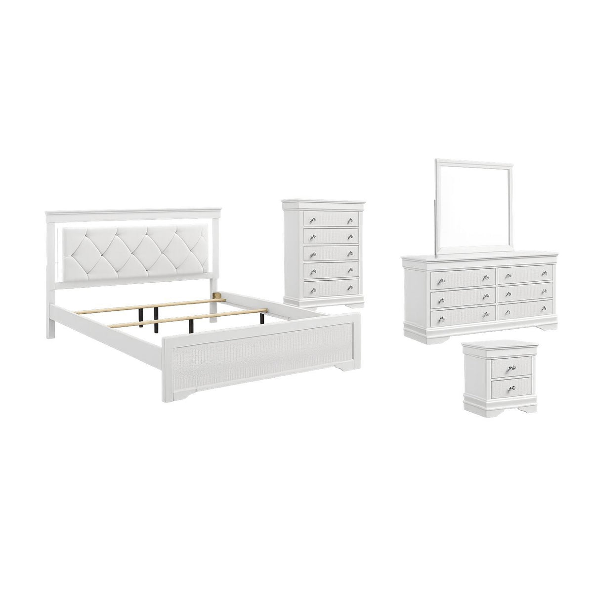 Blaze - Modern Bedroom Set With LED Headboard