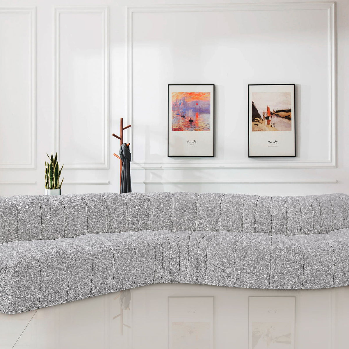Arc - Boucle Fabric 7 Piece Modular Sofa