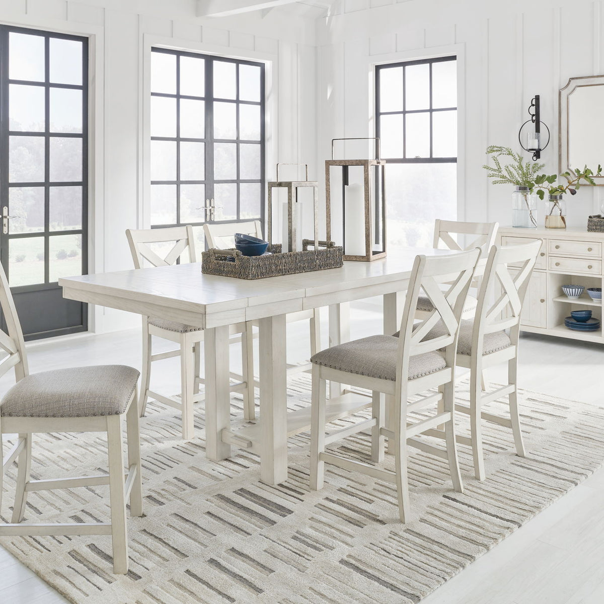 Robbinsdale - Rectangular Counter Height Dining Extension Table Set