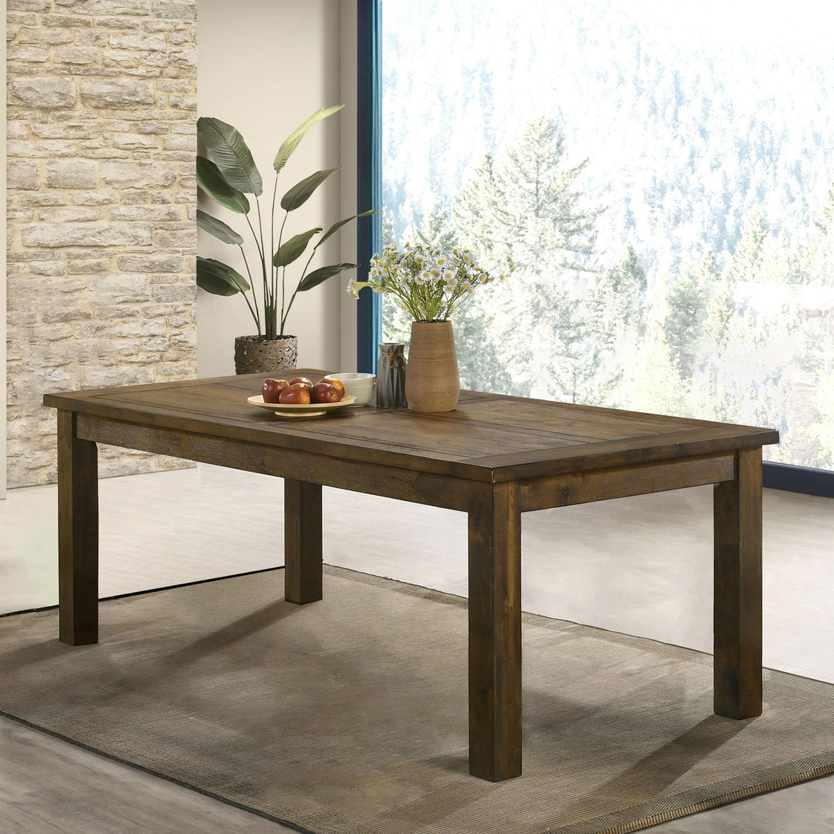 Coleman Rectangular 79-inch Dining Table Rustic Golden Brown