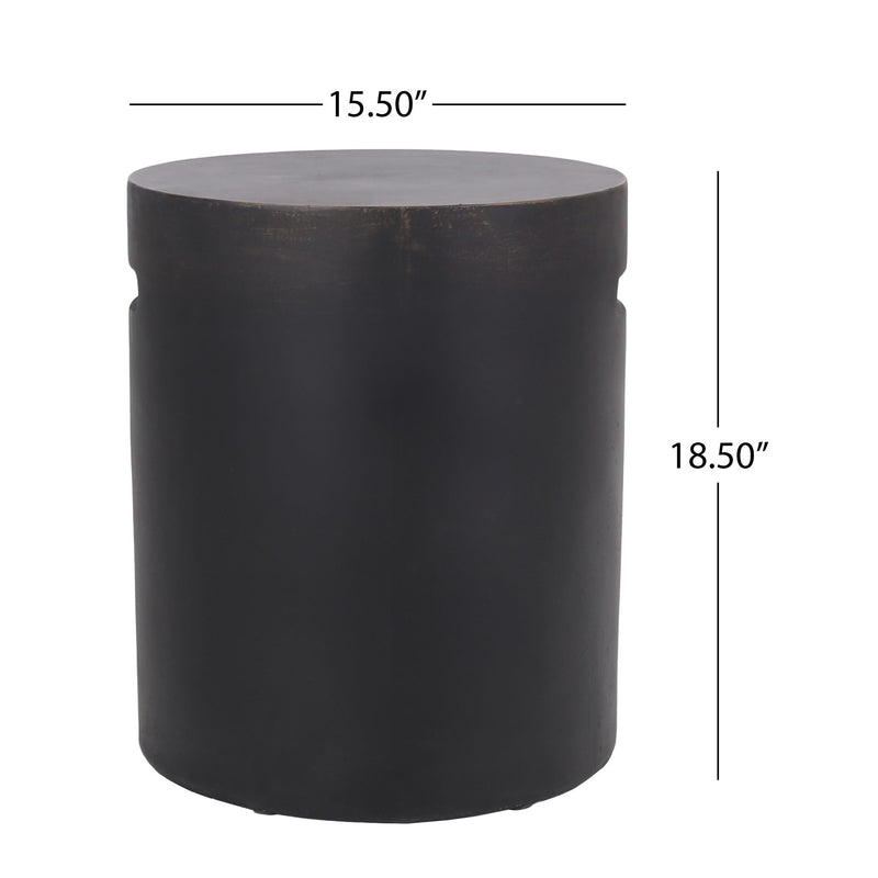 Outdoor End Table With Cutout Handle - Copper