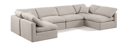 Indulge - Linen 6 Piece Modular U-Shaped Sectional