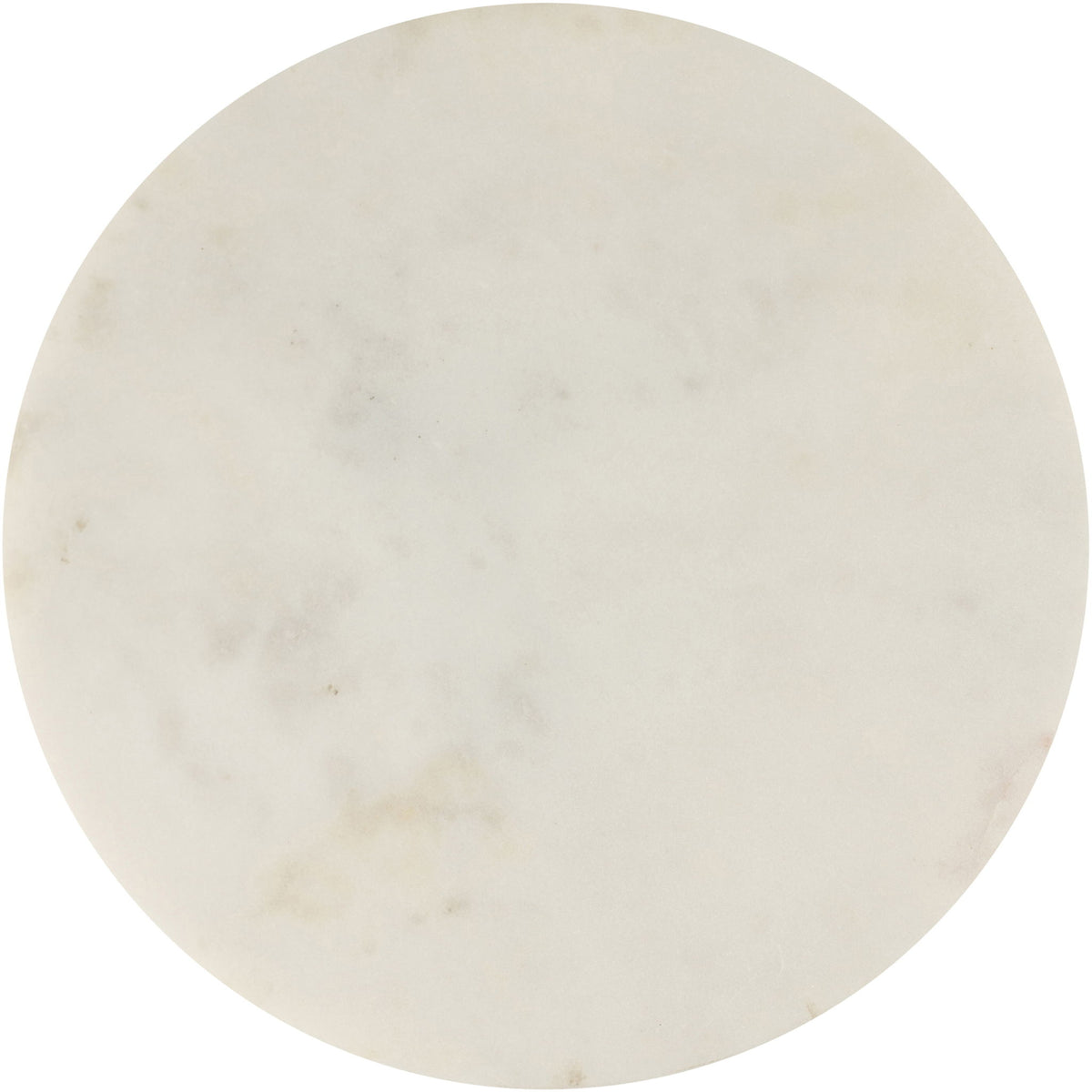 Round top for aluminum end table with light cream surface and faint marbling