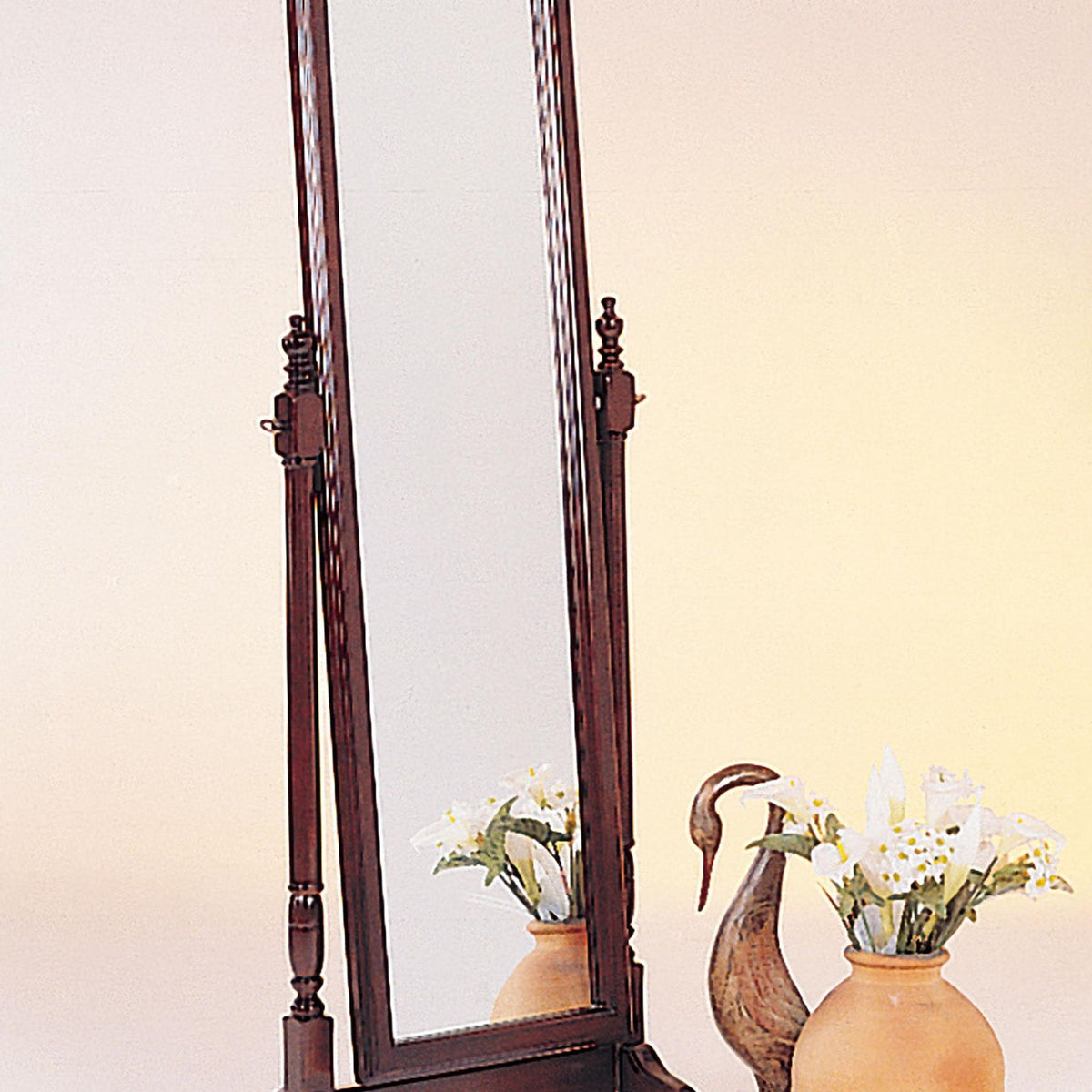 Cabot Wood Adjustable Full Length Cheval Mirror Merlot