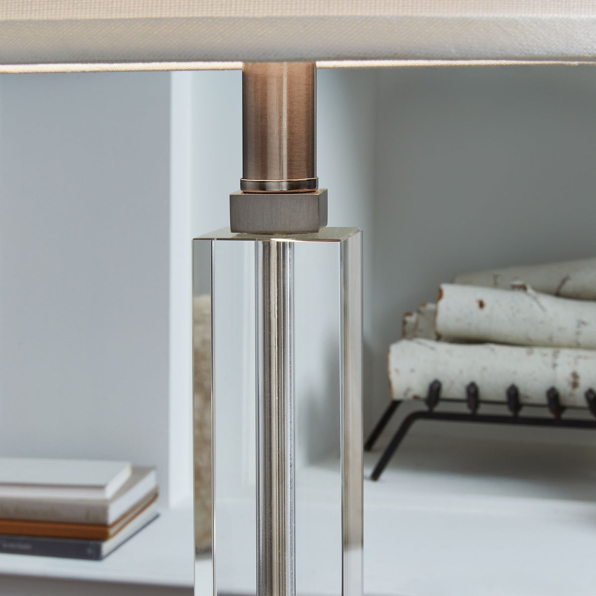 Deccalen - Clear / Silver Finish - Crystal Table Lamp
