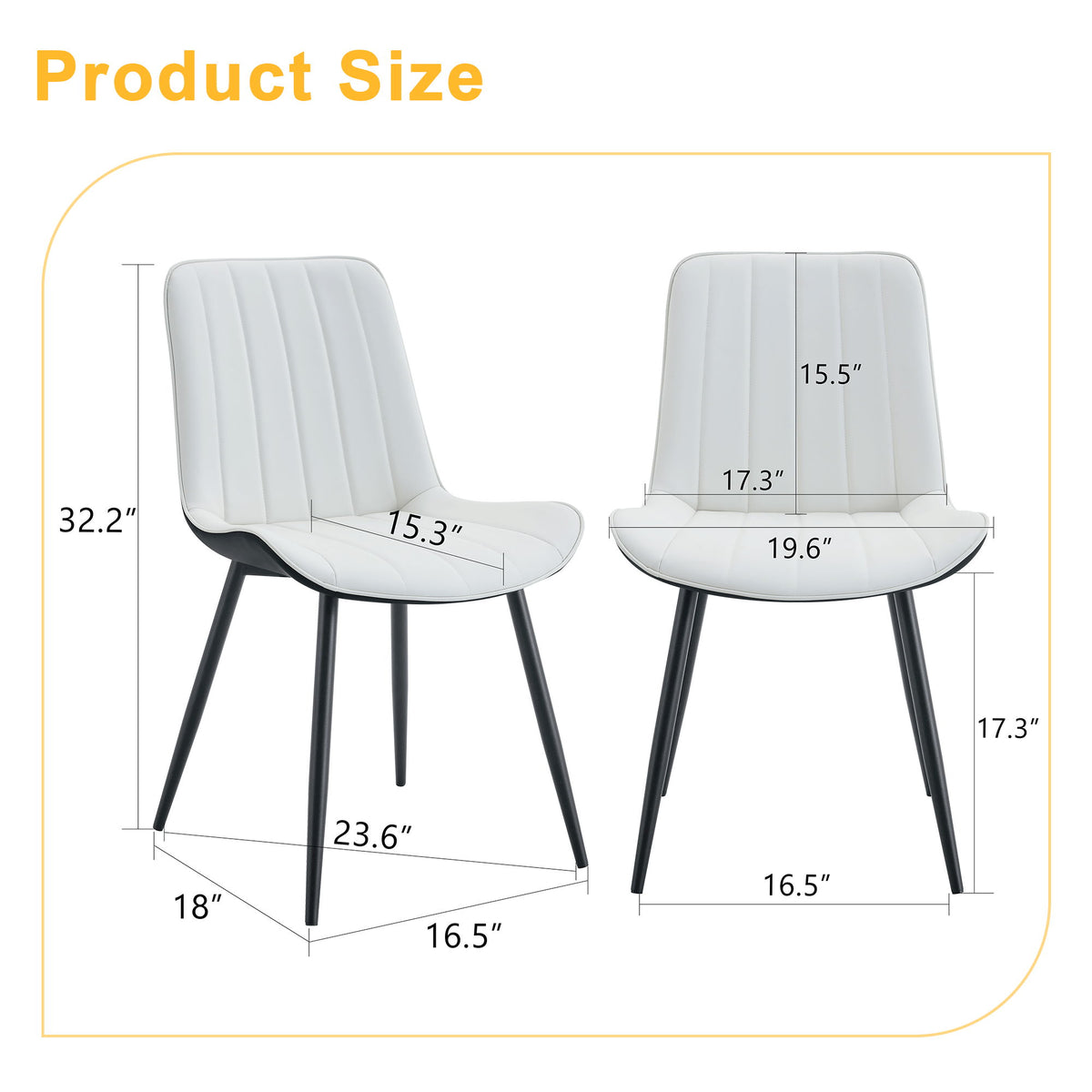 Modern Style Extended Seat Cushion Dining Chair Set