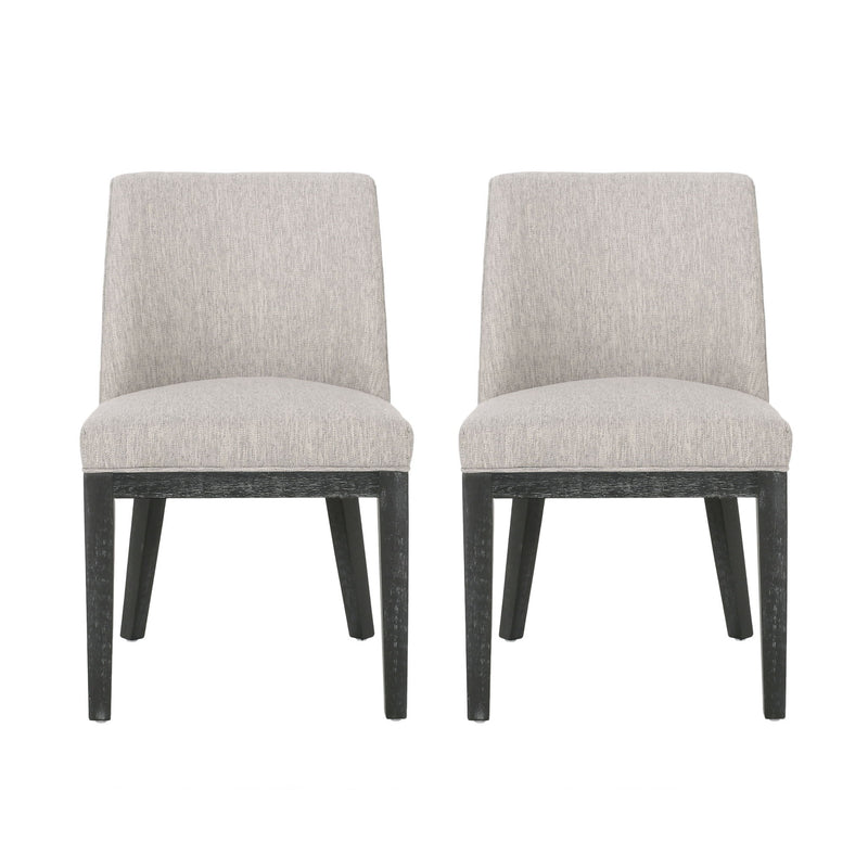 Modern Dining Chair With Durable Fabric Upholstery And Sturdy Wooden Frame (Set of 2)