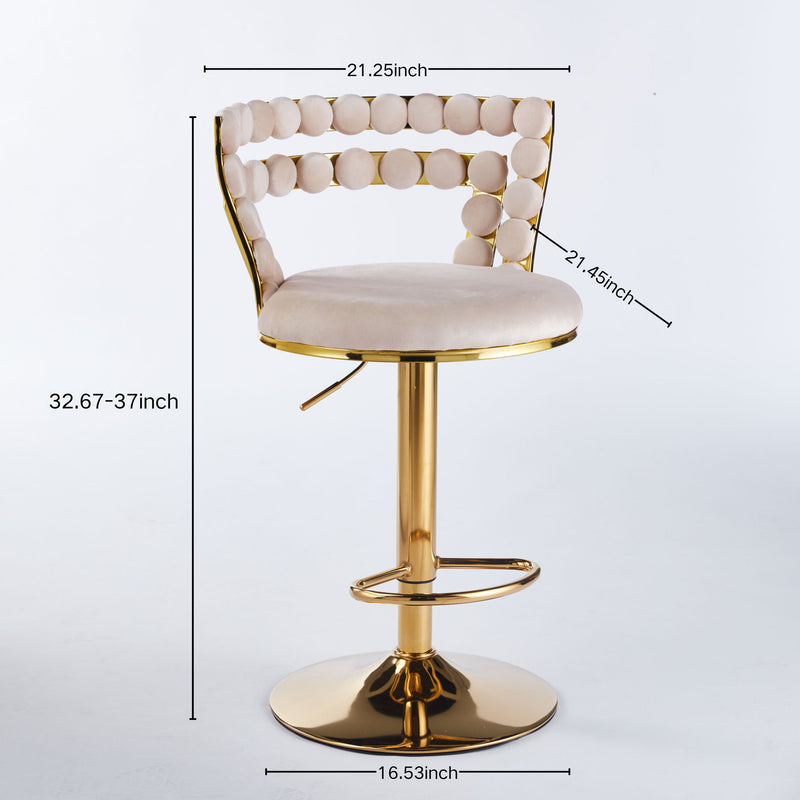Modern Bar Chair With Iron Tube Legs, Soft Cushions And Comfortable Backrest (Set of 2)