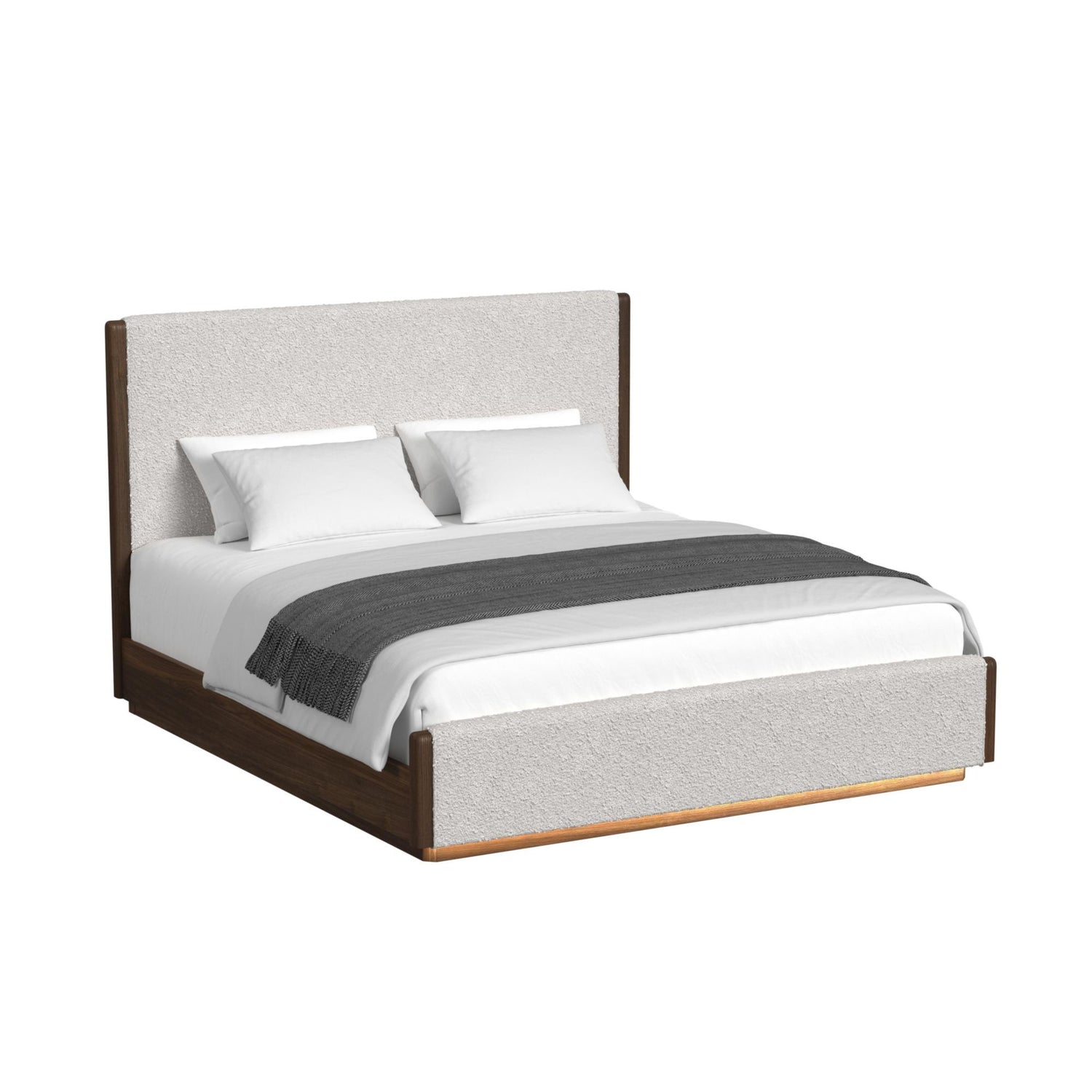 Brisbane - Upholstered Bed With Boucle And LED