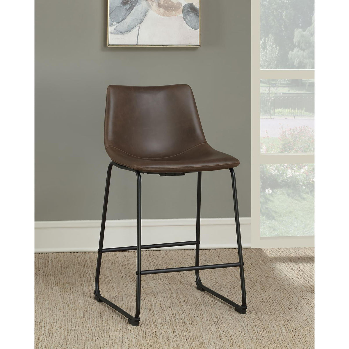 Armless Counter Height Stools (Set of 2) - Brown