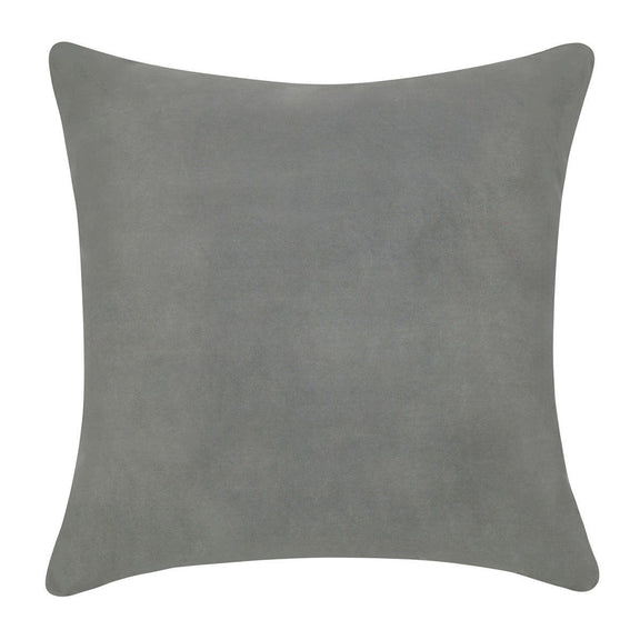 Solid gray square throw pillow with smooth fabric