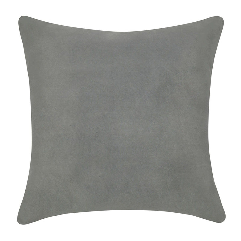 Solid gray square throw pillow with smooth fabric