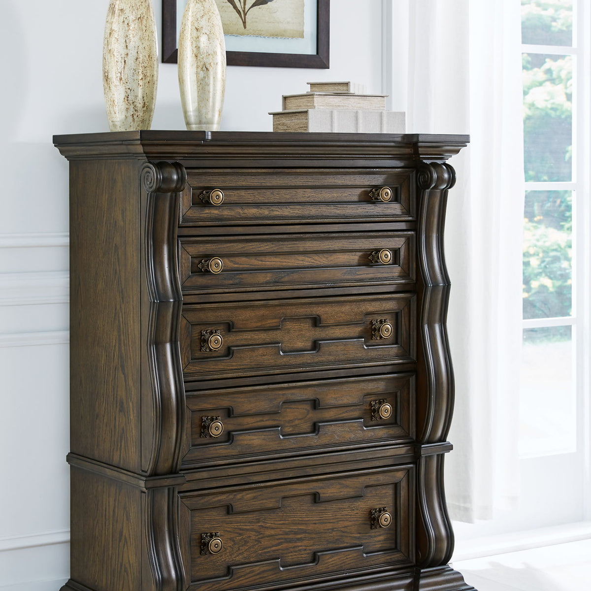 Maylee - Five Drawer Chest - Dark Brown