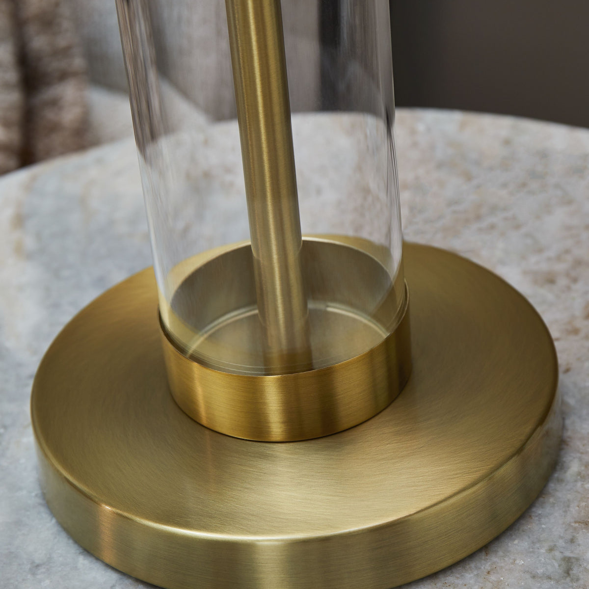 Orenman - Clear / Brass Finish - Glass Table Lamp (Set of 2)