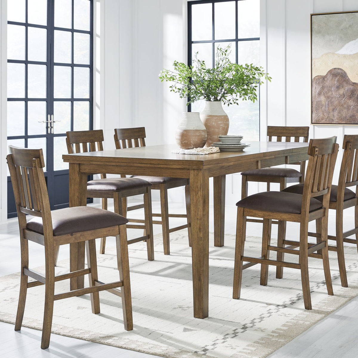 Urbinforte - Counter Height Extension Dining Table Set