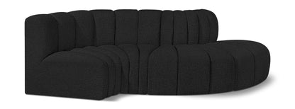 Arc - Boucle Fabric 4 Piece L-Shaped Modular Sofa