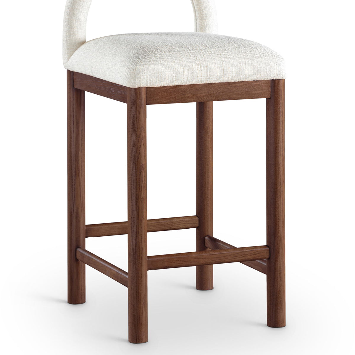 Conrad - Linen Counter Stool With Brown Legs