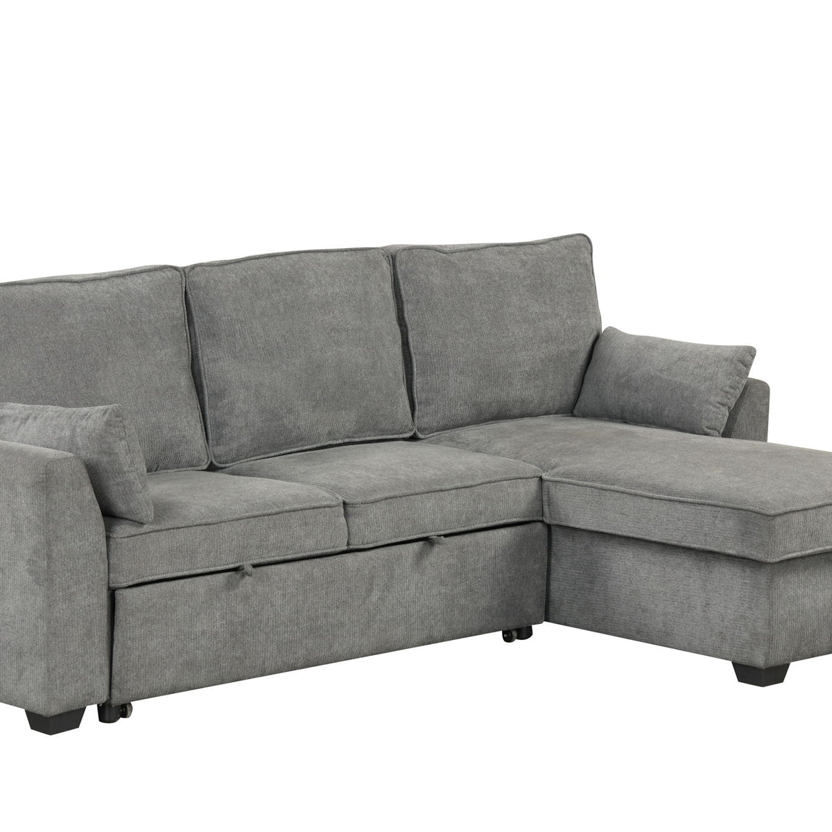Ember - 92"W Fabric Sleeper Sectional with Reversible Storage Chaise