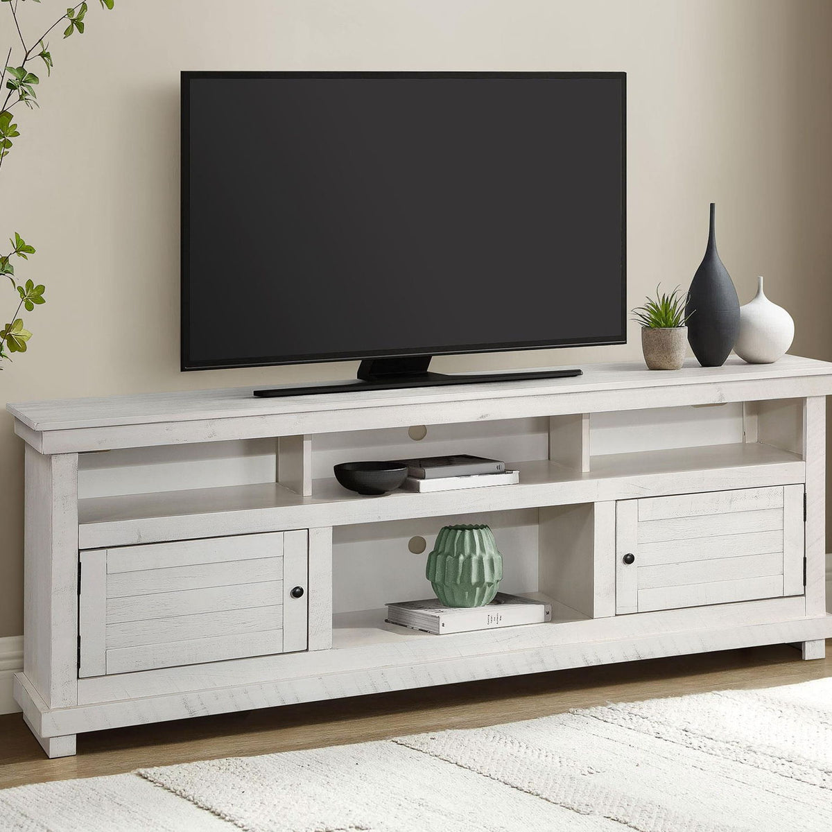 Payne 70-inch TV Stand Media Console Distressed White