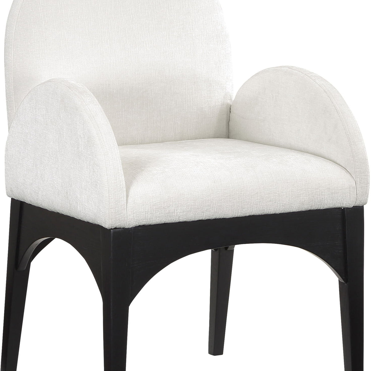 Waldorf - Chenille Dining Arm Chair With Black Legs