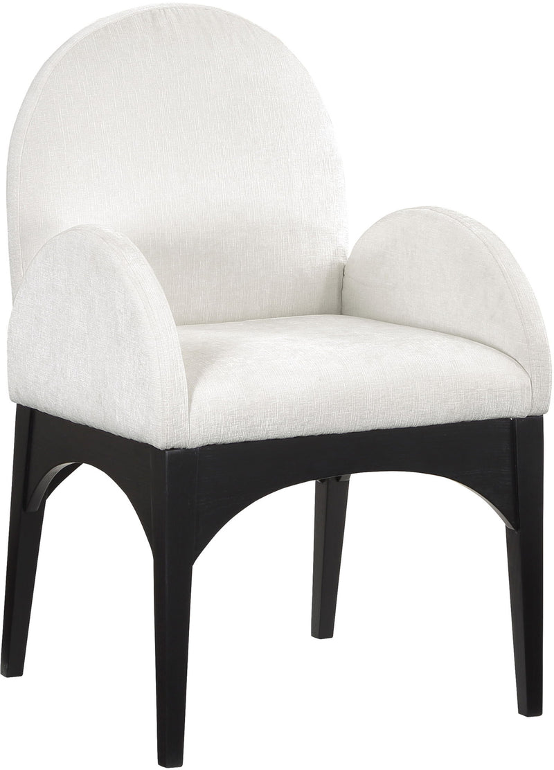 Waldorf - Chenille Dining Arm Chair With Black Legs