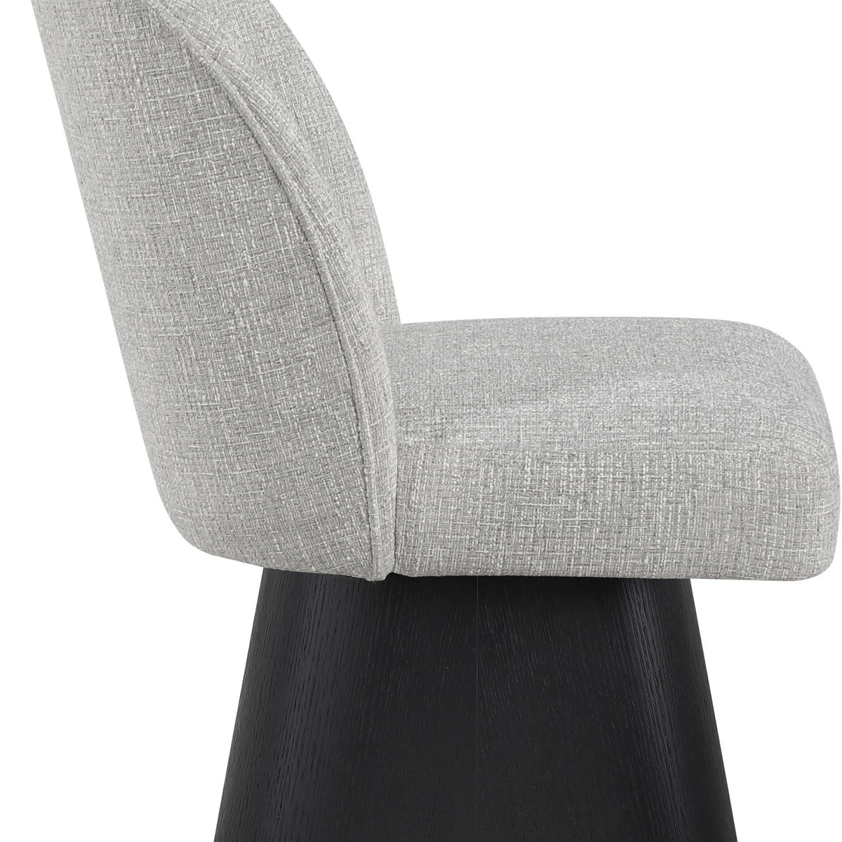 Marlowe - Linen Textured Fabric Upholstered Swivel Dining Side Chair - Stained Black