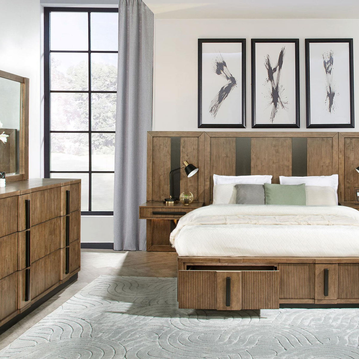 Terrace 5-piece Eastern King Panel Bedroom Set Ash Brown