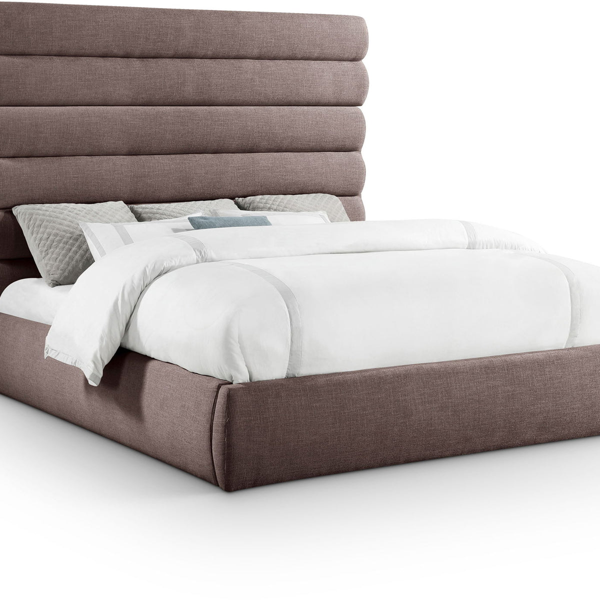 Adam - Linen Fabric Bed With 70.5" Headboard