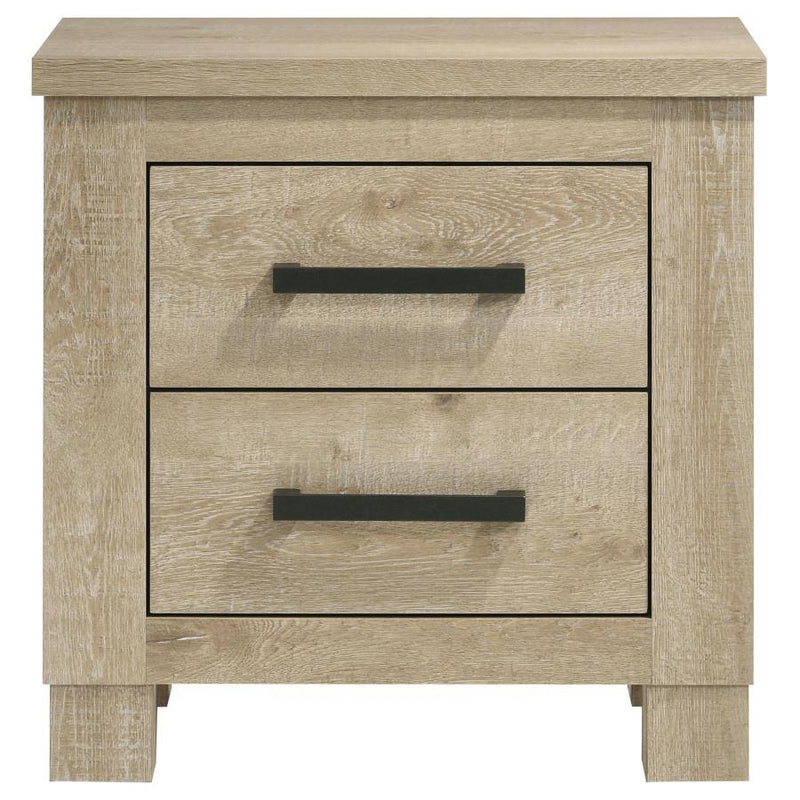 Oakglen - 2-Drawer Nightstand Bedside Table - Weathered Oak