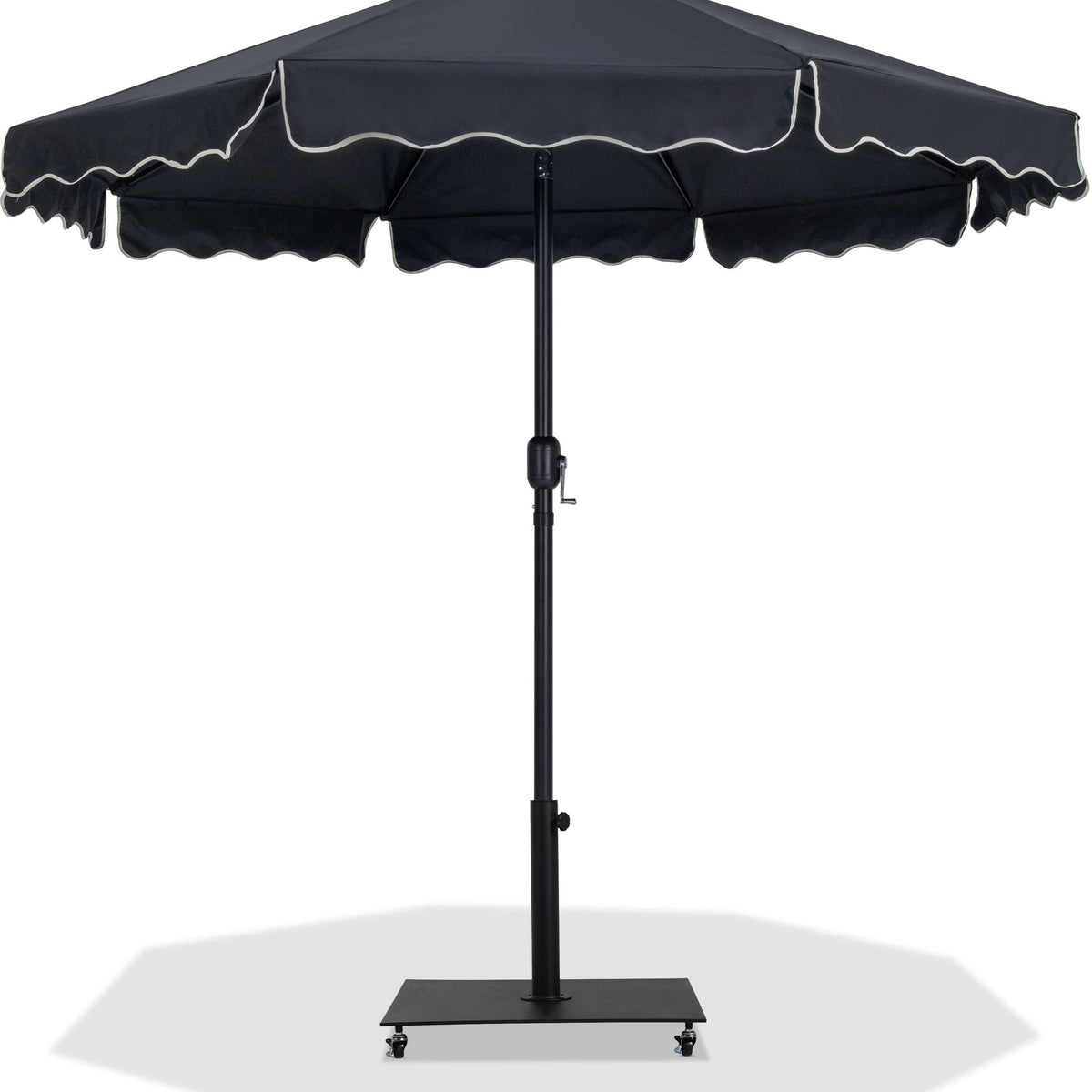 Amalfi - Aluminum Patio Umbrella - Black Base / Black Pole