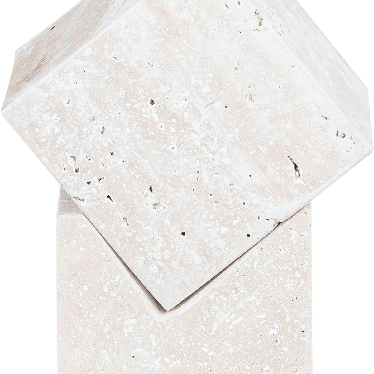 Quad - Travertine Decorative Cube - Natural