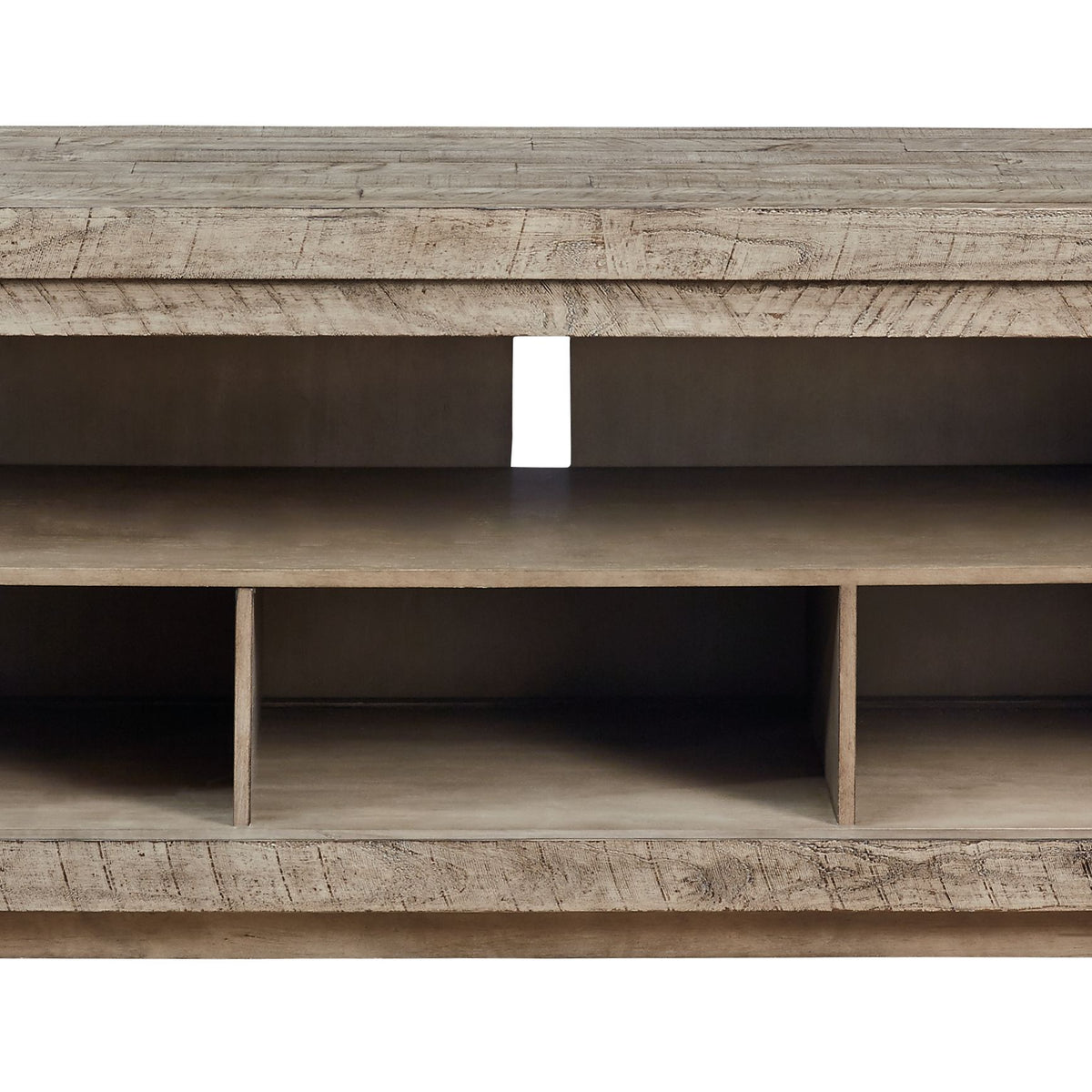 Krystanza - XL TV Stand w/Fireplace Option - Weathered Gray