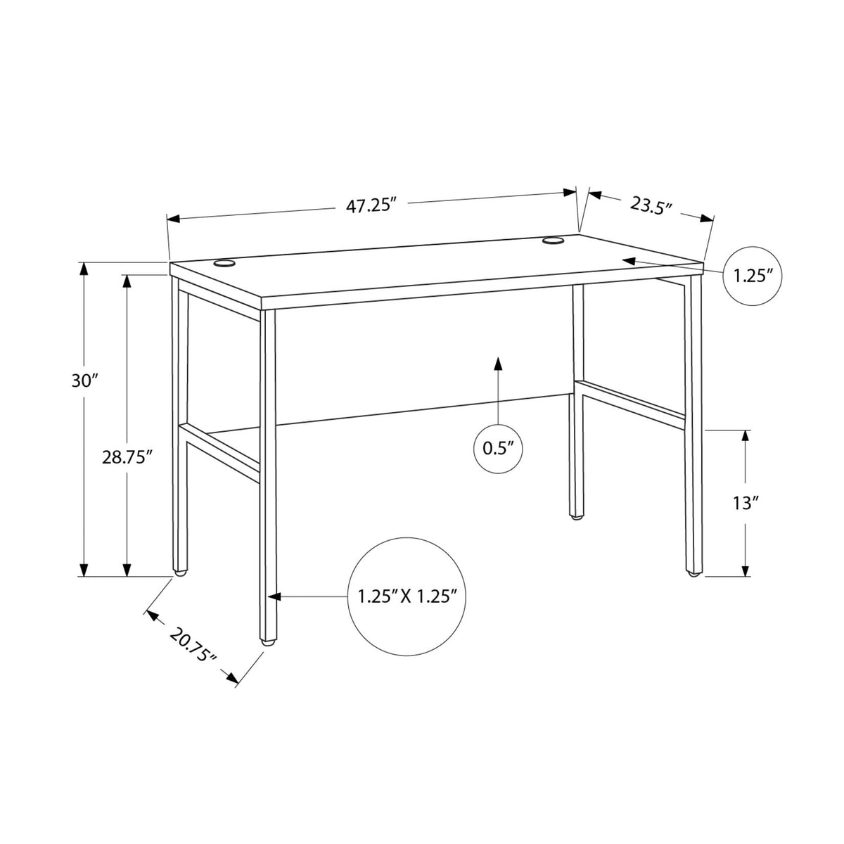 Computer Desk, Home Office, Commercial Grade, Contemporary & Modern