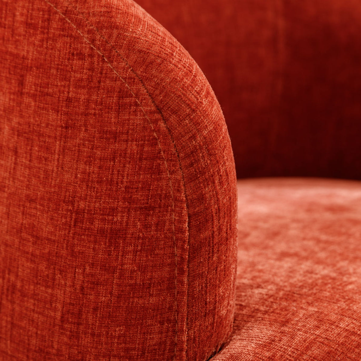 Chenille Fabric Swivel Accent Armchair Barrel Chair With Powder Coating Metal Ring