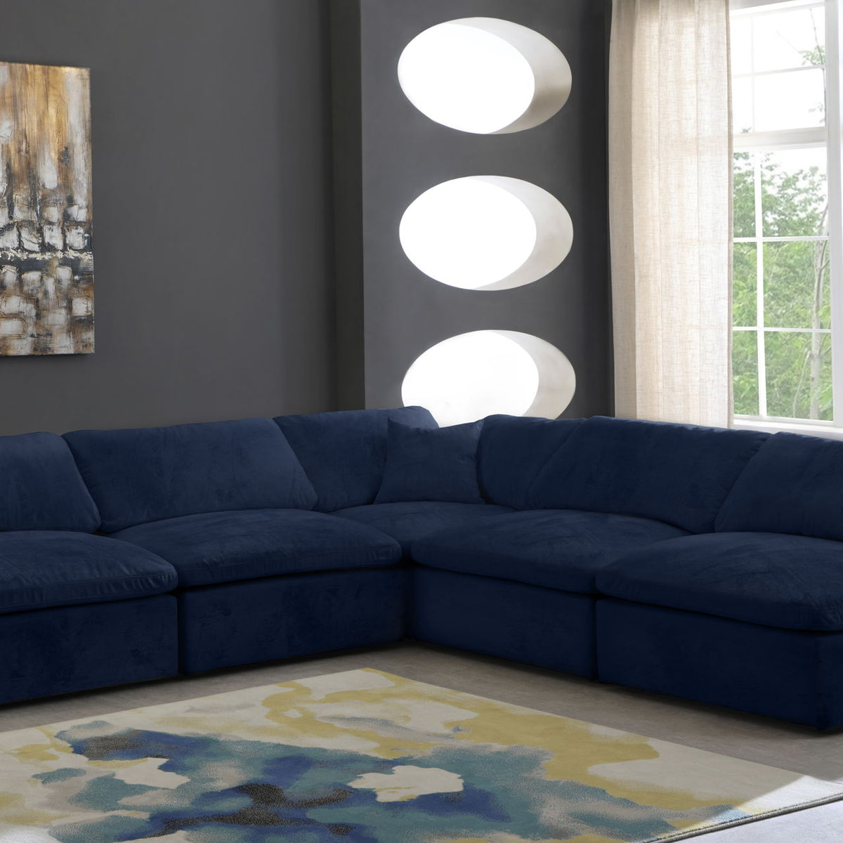 Cozy - 5 Piece Modular Corner Armless Sectional