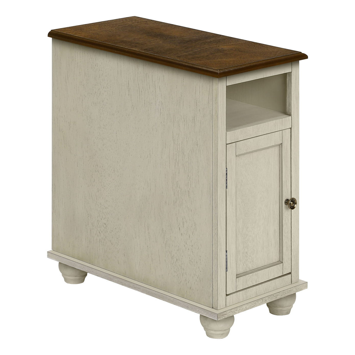 Accent End Table, Storage, Traditional - White