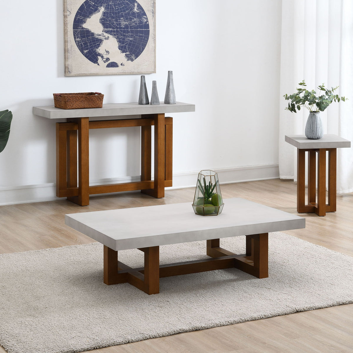 Keven - Faux Concrete Top Table